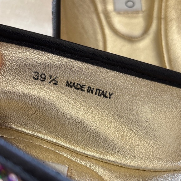 Jimmy Choo Glitter Flats with Black Trim - Picture 3 of 8